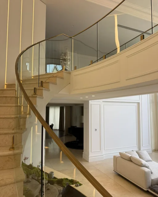 Glass stair balustrades