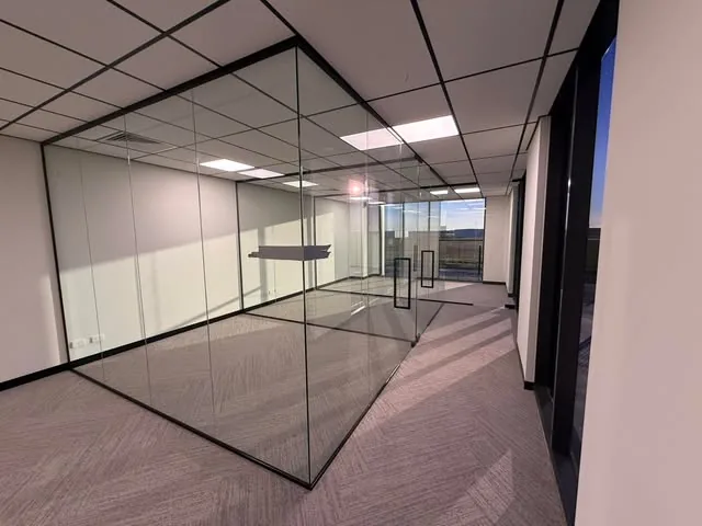 Glass office partitions